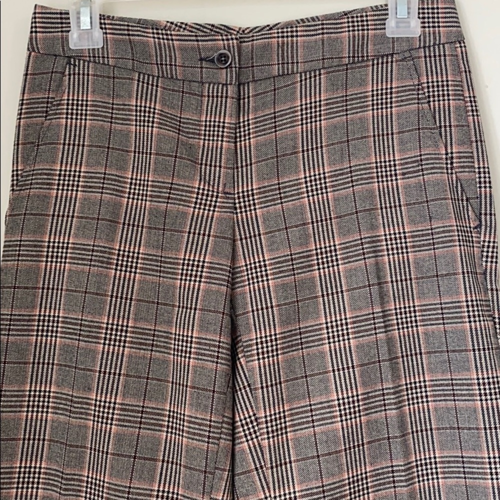 United Colors Of Benetton Plaid Pants - Black and Pink